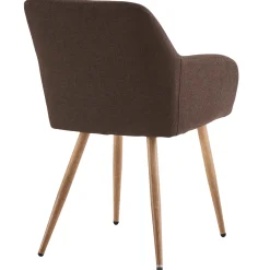 Jenna spisebordstol - brun tekstil med egelook