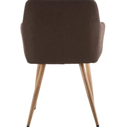 Jenna spisebordstol - brun tekstil med egelook
