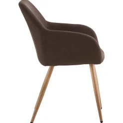 Jenna spisebordstol - brun tekstil med egelook