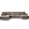 Jennifer højrevendt u-sofa i sand med chaiselong - L: 300 x D: 208 x H: 82 cm
