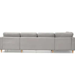 Jennifer højrevendt u-sofa i lys grå med chaiselong - L: 300 x D: 208 x H: 82 cm