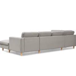 Jennifer højrevendt u-sofa i lys grå med chaiselong - L: 300 x D: 208 x H: 82 cm