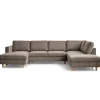 Jennifer venstrevendt u-sofa i sand med chaiselong - L: 300 x D: 208 x H: 82 cm