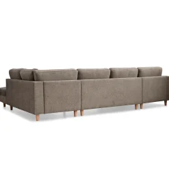 Jennifer venstrevendt u-sofa i sand med chaiselong - L: 300 x D: 208 x H: 82 cm