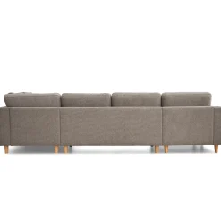 Jennifer venstrevendt u-sofa i sand med chaiselong - L: 300 x D: 208 x H: 82 cm