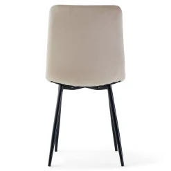 Jessi spisebordsstol - beige velour med sorte metalben