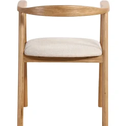 Jocelyn spisebordsstol i eg med beige stofsæde