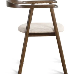 Jocelyn spisebordsstol i røget eg med beige stofsæde