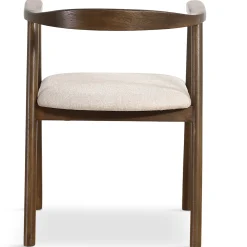 Jocelyn spisebordsstol i røget eg med beige stofsæde