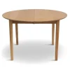 Joshua - Rundt spisebord i natur egefiner med udtræk 120/160/200 cm - Inkl. 2 Tillægsplader