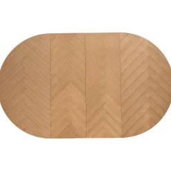 Joshua - Rundt spisebord i natur egefiner med udtræk 120/160/200 cm - Inkl. 2 Tillægsplader