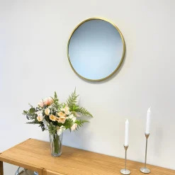 Julia rundt spejl med messing/guld ramme Ø50 cm