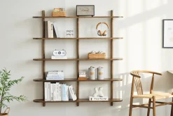 Juliet væghylde i røget eg med 5 hylder H:140 x D:22 x B:130 cm