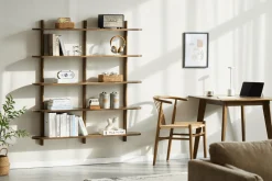 Juliet væghylde i røget eg med 5 hylder H:140 x D:22 x B:130 cm