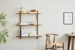 Juliet væghylde i røget eg med 3 hylder H:100 x D:22 x B:90 cm