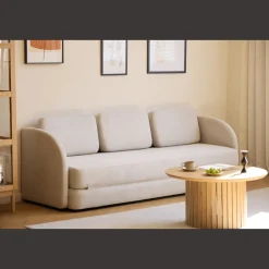 Katarina foldbar sovesofa beige L: 217 x D: 77/145 x H: 75 cm
