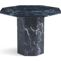 Lagoni - rundt spisebord Ø100 cm i sort marmor look