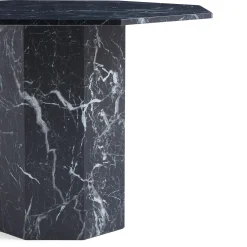 Lagoni - rundt spisebord Ø100 cm i sort marmor look