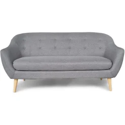 Layla 3 personers sofa - grå tekstil med træben - L: 169 cm D: 83 cm H: 82 cm