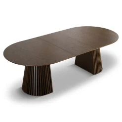 Lewis - Lamel ovalt Spisebord I Røget Egefiner med udtræk 200/250/300 CM - 2x tillægsplader medfølger