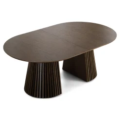 Lewis - Lamel ovalt Spisebord I Røget Egefiner med udtræk 200/250/300 CM - 2x tillægsplader medfølger