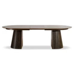 Lewis - Lamel ovalt Spisebord I Røget Egefiner med udtræk 200/250/300 CM - 2x tillægsplader medfølger