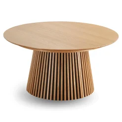 Lewis - Lamel rundt Spisebord I Egefiner med udtræk 150/190/230 CM - 2x tillægsplader medfølger