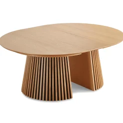 Lewis - Lamel rundt Spisebord I Egefiner med udtræk 150/190/230 CM - 2x tillægsplader medfølger