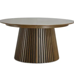 Lewis - Lamel rundt Spisebord I røget Egefiner med udtræk 150/190/230 CM - 2x tillægsplader medfølger