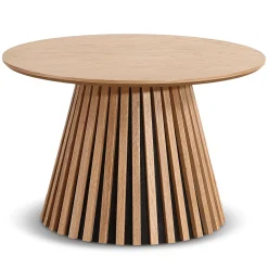 Lewis lamel sofabord naturlig egefinér Ø70 cm