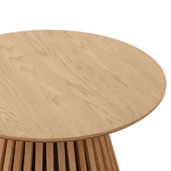 Lewis lamel sofabord naturlig egefinér Ø70 cm