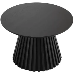 Lewis lamel sofabord sort Ø70 cm