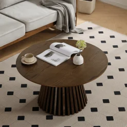 Lewis sofabord Ø90 cm i røget eg