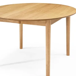 Liam rundt spisebord i olieret egefiner med udtræk 120/160/200 cm - Inkl. 2 tillægsplader