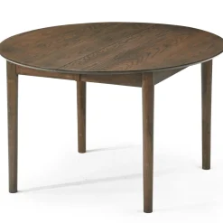 Liam rundt spisebord i røget egefiner med udtræk 120/160/200 cm - Inkl. 2 tillægsplader