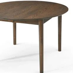 Liam rundt spisebord i røget egefiner med udtræk 120/160/200 cm - Inkl. 2 tillægsplader