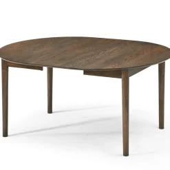 Liam rundt spisebord i røget egefiner med udtræk 120/160/200 cm - Inkl. 2 tillægsplader