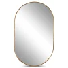 Linda ovalt spejl med messing/guld ramme 50x80 cm