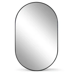 Linda ovalt spejl med sort ramme 50x80 cm