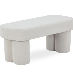 Linea bænk hvid Boucle 100x42x44 cm