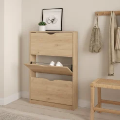 Livo skoskab med 3 låger i egelook