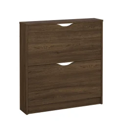 Livo skoskab med 2 låger i røget egelook