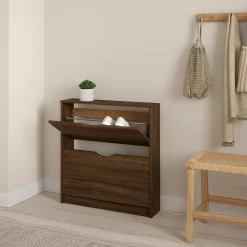 Livo skoskab med 2 låger i røget egelook