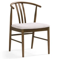 Lizzie spisebordsstol i røget bøg med polstret sæde i beige