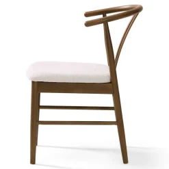 Lizzie spisebordsstol i røget bøg med polstret sæde i beige