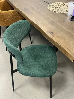 Lucinda Spisebordsstol - grøn tekstil