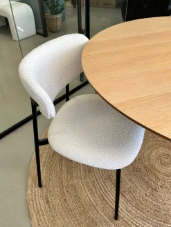 Lucinda Spisebordsstol - hvid boucle