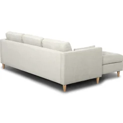 Lulu - Højrevendt og venstrevendt vendbar chaiselong sofa lys beige - L: 215 x D: 82 x H: 78 cm