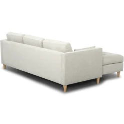 Lulu - Højrevendt og venstrevendt vendbar chaiselong sofa lys beige - L: 215 x D: 82 x H: 78 cm