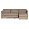 Lulu - Højrevendt og venstrevendt vendbar chaiselong sofa i sand - L: 215 x D: 82 x H: 78 cm